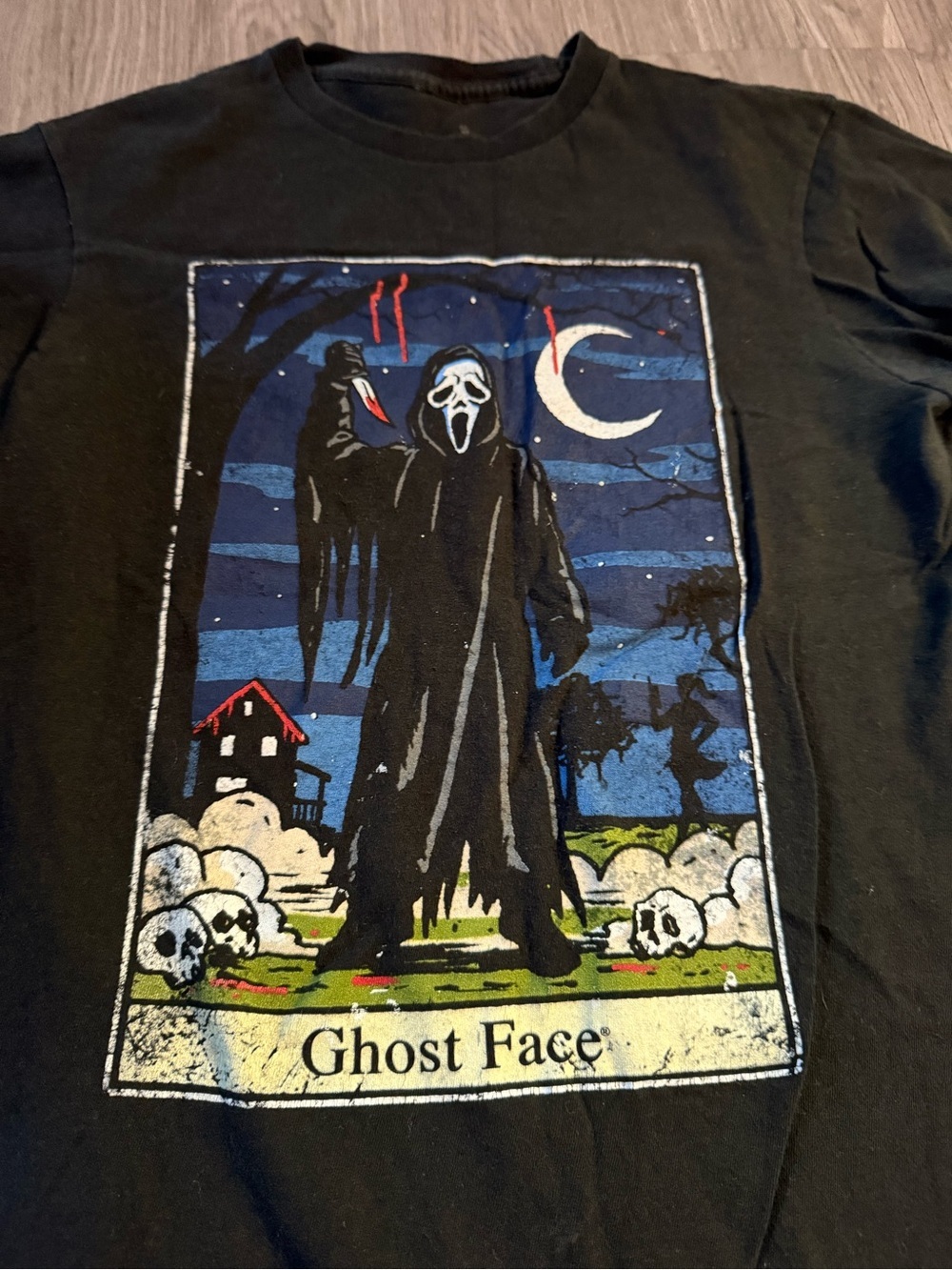 Charter Club Black Graphic Tee with White Print - Picture 2 of 3
